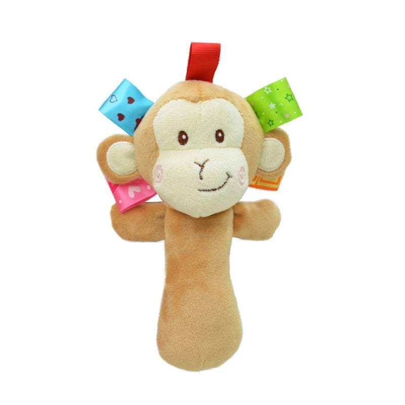 Chocalho Soft de Mão Animais Coloridos | 3-12 Meses-brinquedo,chocalho,musical,soft