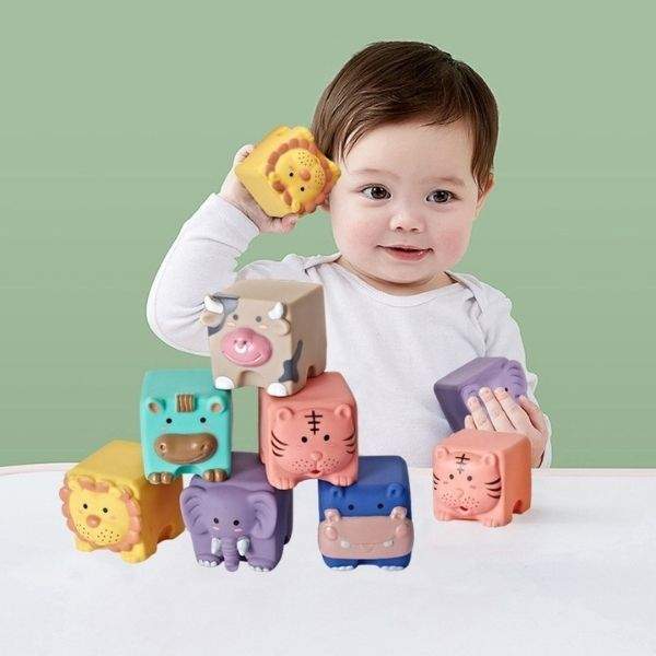 Blocos de Construção Brinquedo Educativo em Silicone p/ Bebê | 6-36 Meses-brinquedo,brinquedo bebê,brinquedo colorido,brinquedo de construção,brinquedo menina,brinquedo menino,brinquedo sensorial,brinquedo sensorial bebê,brinquedos em silicone,brinquedos em silicone para bebê,formas geométricas,formas geométricas para bebê