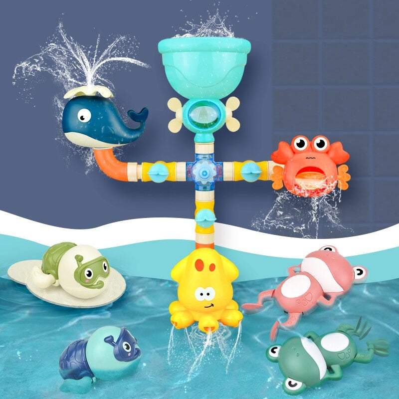 Brinquedo de Banho Bebê - Tubos de Água c/Bichinhos-banho,bichinhos,brincar no banho,brinquedo