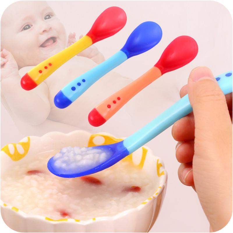 Colher de Silicone com Sensor de Temperatura p / Bebê| 6-24 Meses-Attena Baby Shop-cilicone,colher,comer,papa,talher