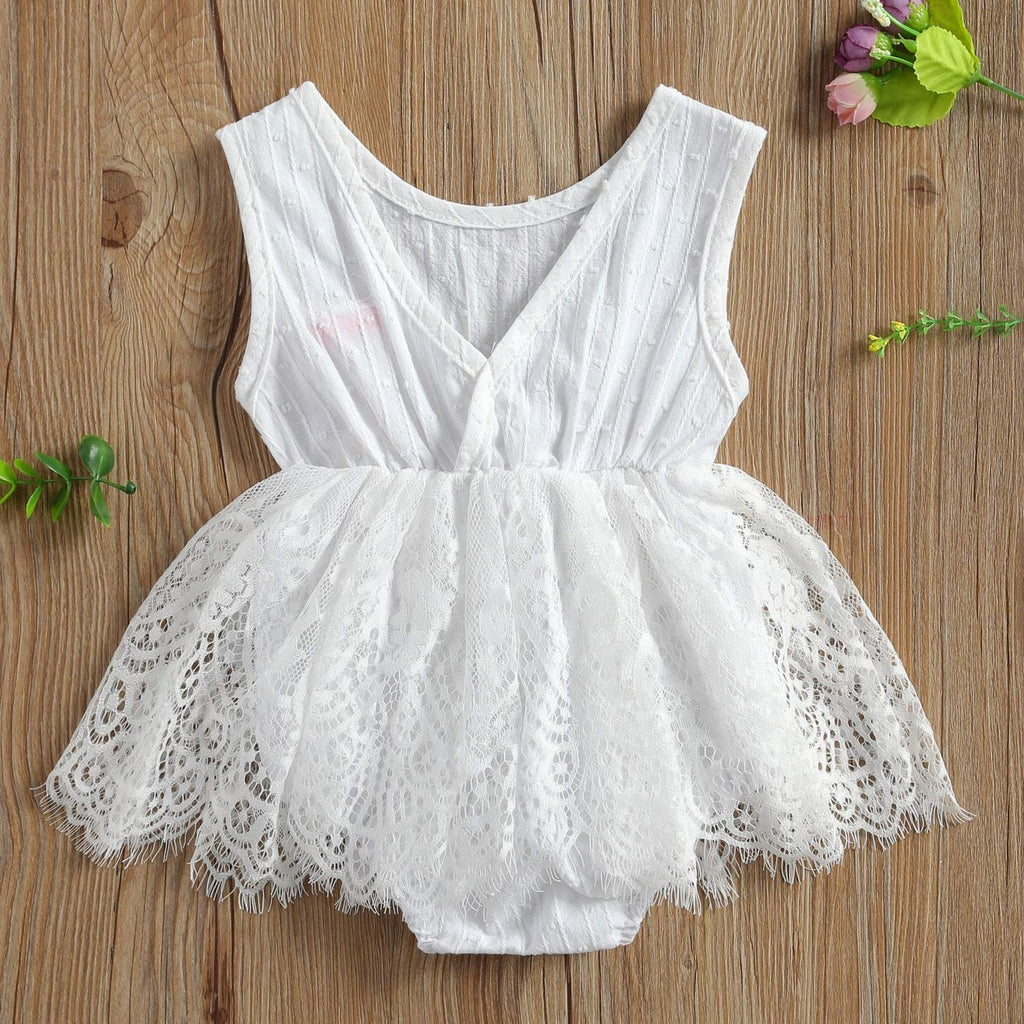Vestido-Body Branco de Renda Verão Bebê Menina | 6-24 Meses-branco,menina,regata,renda,vestido