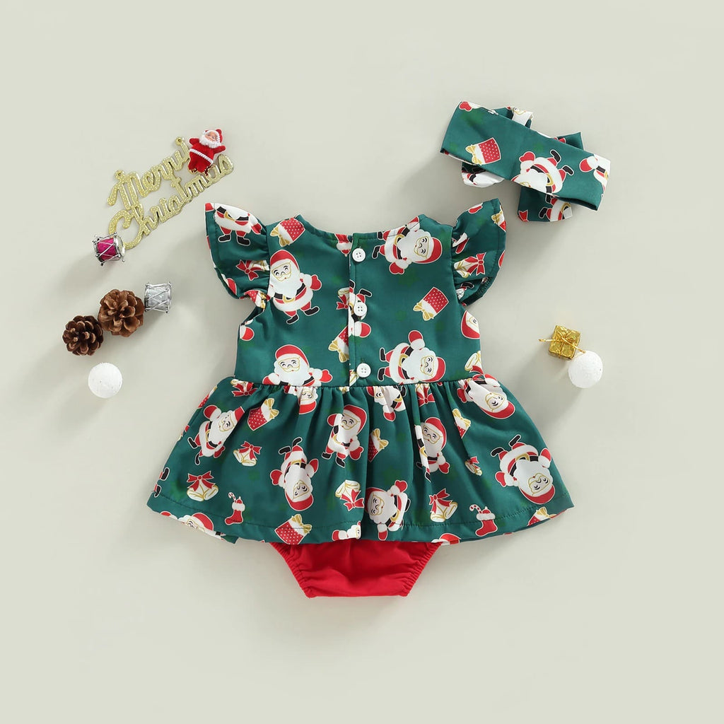 vestido de natal para bebê menina com lacinho