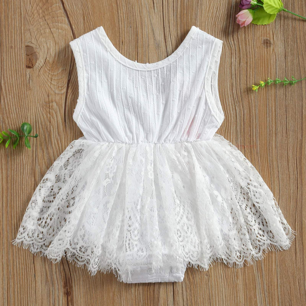 Vestido-Body Branco de Renda Verão Bebê Menina | 6-24 Meses-branco,menina,regata,renda,vestido