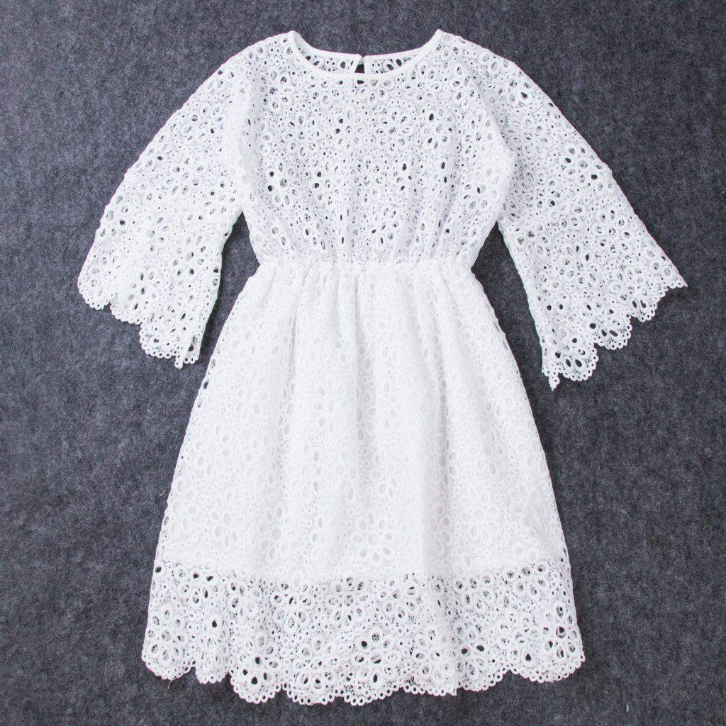 Vestido de Renda Branco Mãe e Filha | 6 Meses - 4 Anos-Internacional-menina,mãe,mãe e filha,rendas,roupa bebe,roupa menina,vestido