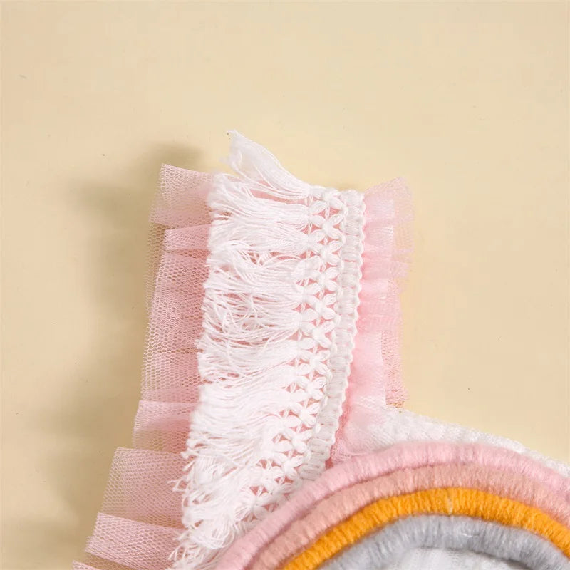 Vestido-Body Arco-íris Babados Bebê Menina Rosa 3 meses 1 ano