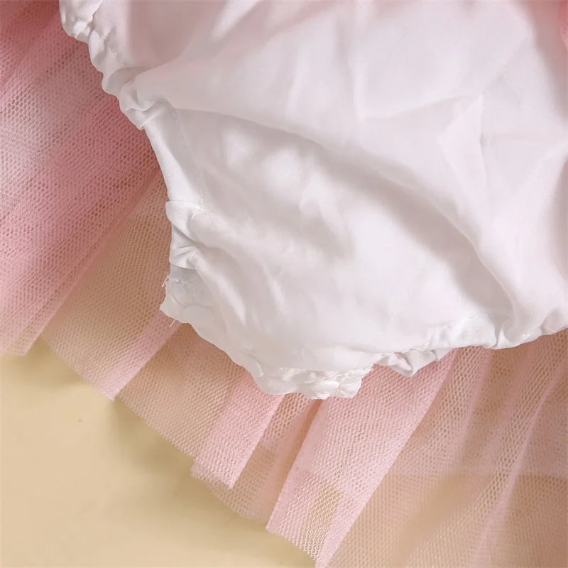 Vestido-Body Arco-íris Babados Bebê Menina Rosa 3 meses 1 ano