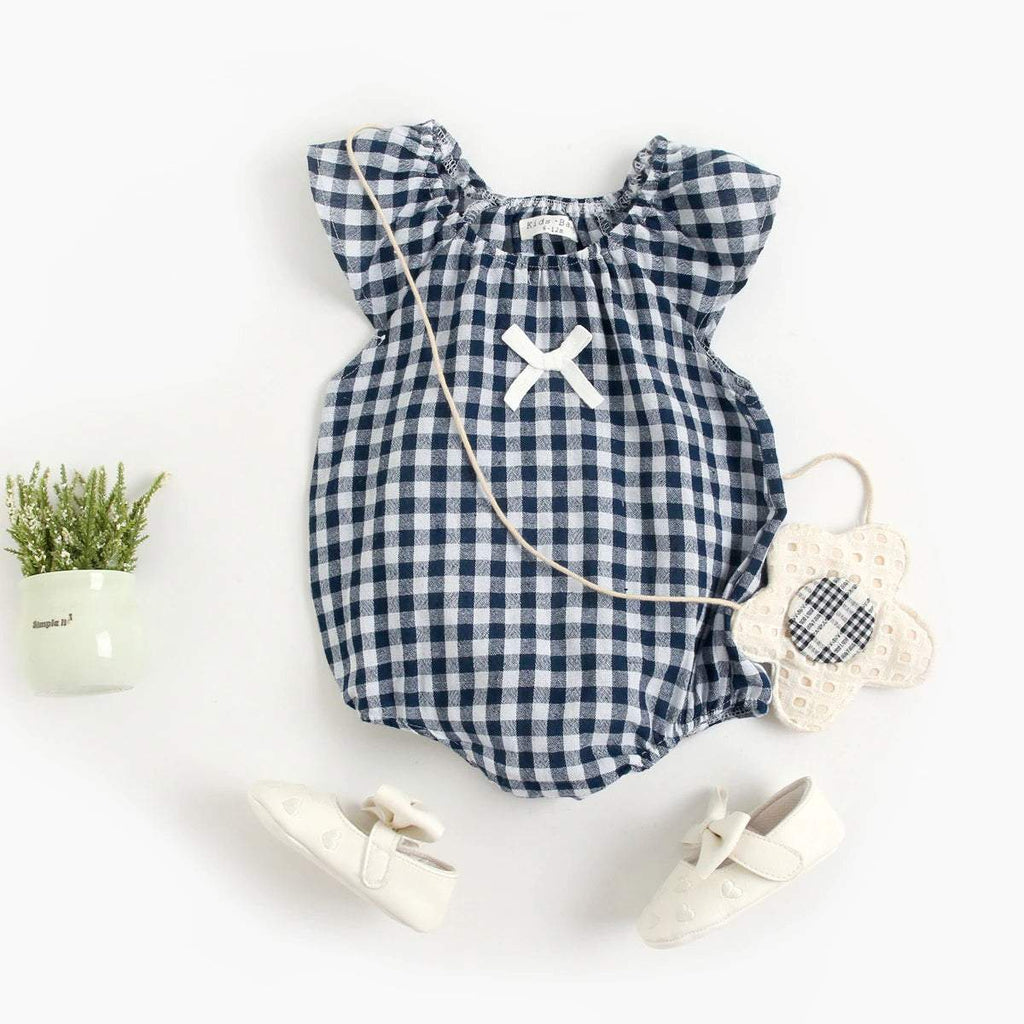 Macaquinho Estampado Verão para Bebê Menina - Algodão | 0-3 Anos-abacaxi,azul,branco,estampado,flores,gatinhos,macaquinho menina,menina,verão,xadrez
