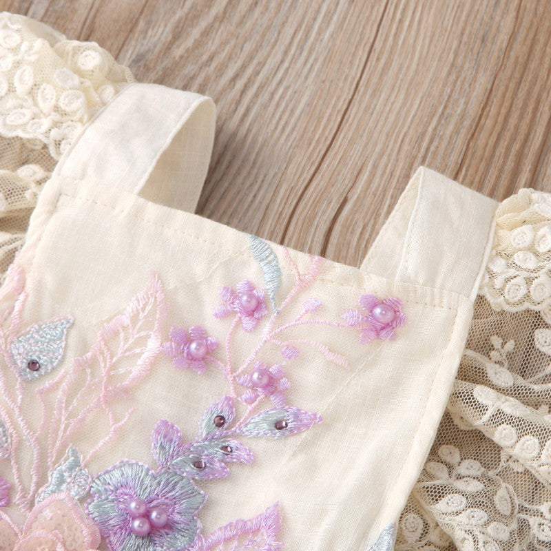 Macaquinho de Renda Bordados Bebê Menina Verão | 6 - 24 Meses-azul,body menina,bordados,flores,Macaquinho de Renda Bebê Menina 1 ano,Macaquinho de Renda Bebê Menina 2 anos,Macaquinho de Renda Bordados Bebê Menina Verão,paetês,perola,rosa,vestido menina