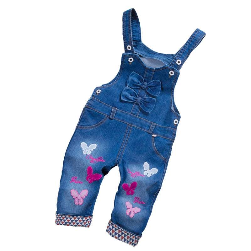 Macacão Jardineira Jeans c/ Detalhes Bebê Menina | 1-4 Anos-bebê menina,bebê menina 0-4 anos,jardineira bebê,jardineira bebê menina,jardineira jeans bebê menina,jeans bebê menina,macacão bebe menina,macacão bebê,Macacão Jeans Bebê menina