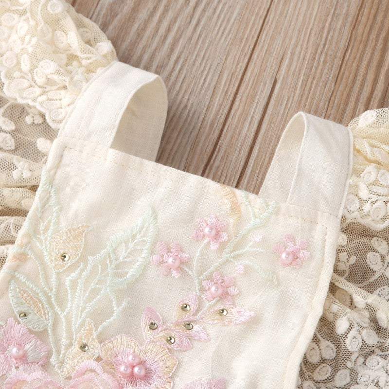 Macaquinho de Renda Bordados Bebê Menina Verão | 6 - 24 Meses-azul,body menina,bordados,flores,Macaquinho de Renda Bebê Menina 1 ano,Macaquinho de Renda Bebê Menina 2 anos,Macaquinho de Renda Bordados Bebê Menina Verão,paetês,perola,rosa,vestido menina