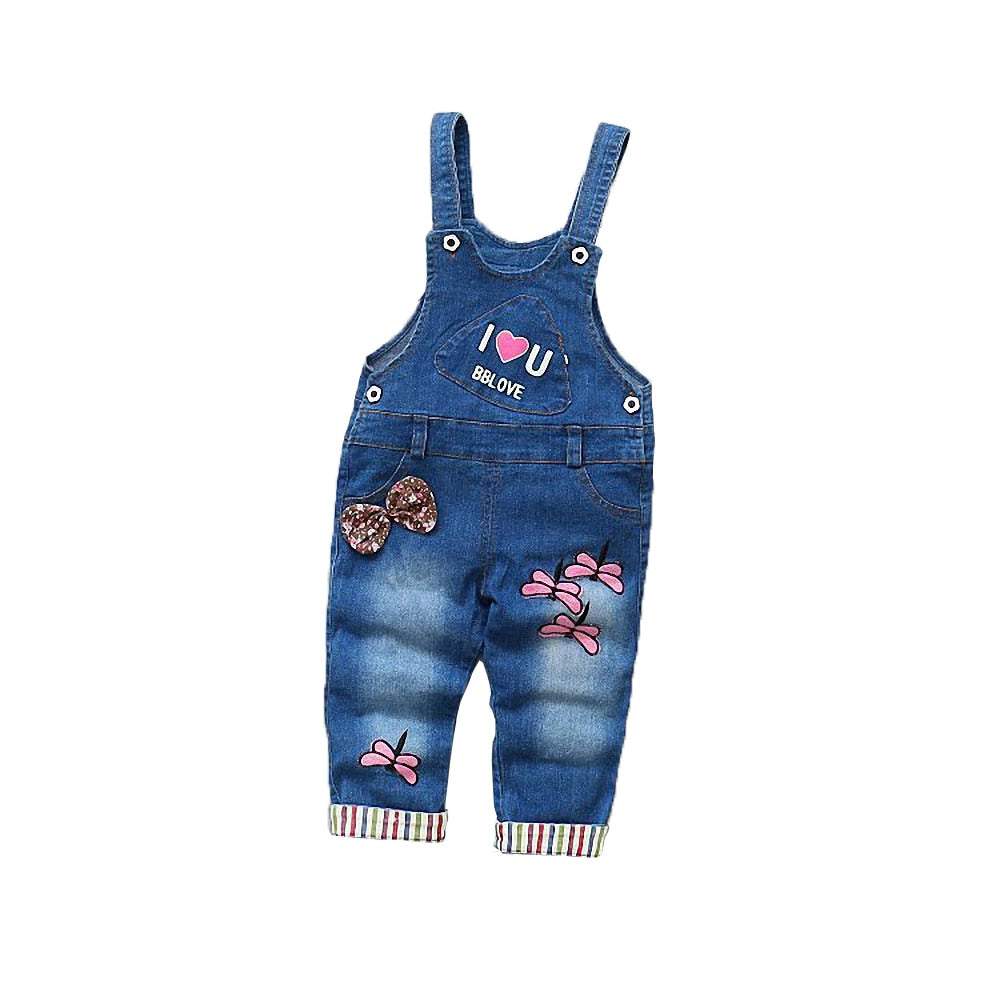 Macacão Jardineira Jeans c/ Detalhes Bebê Menina | 1-4 Anos-bebê menina,bebê menina 0-4 anos,jardineira bebê,jardineira bebê menina,jardineira jeans bebê menina,jeans bebê menina,macacão bebe menina,macacão bebê,Macacão Jeans Bebê menina