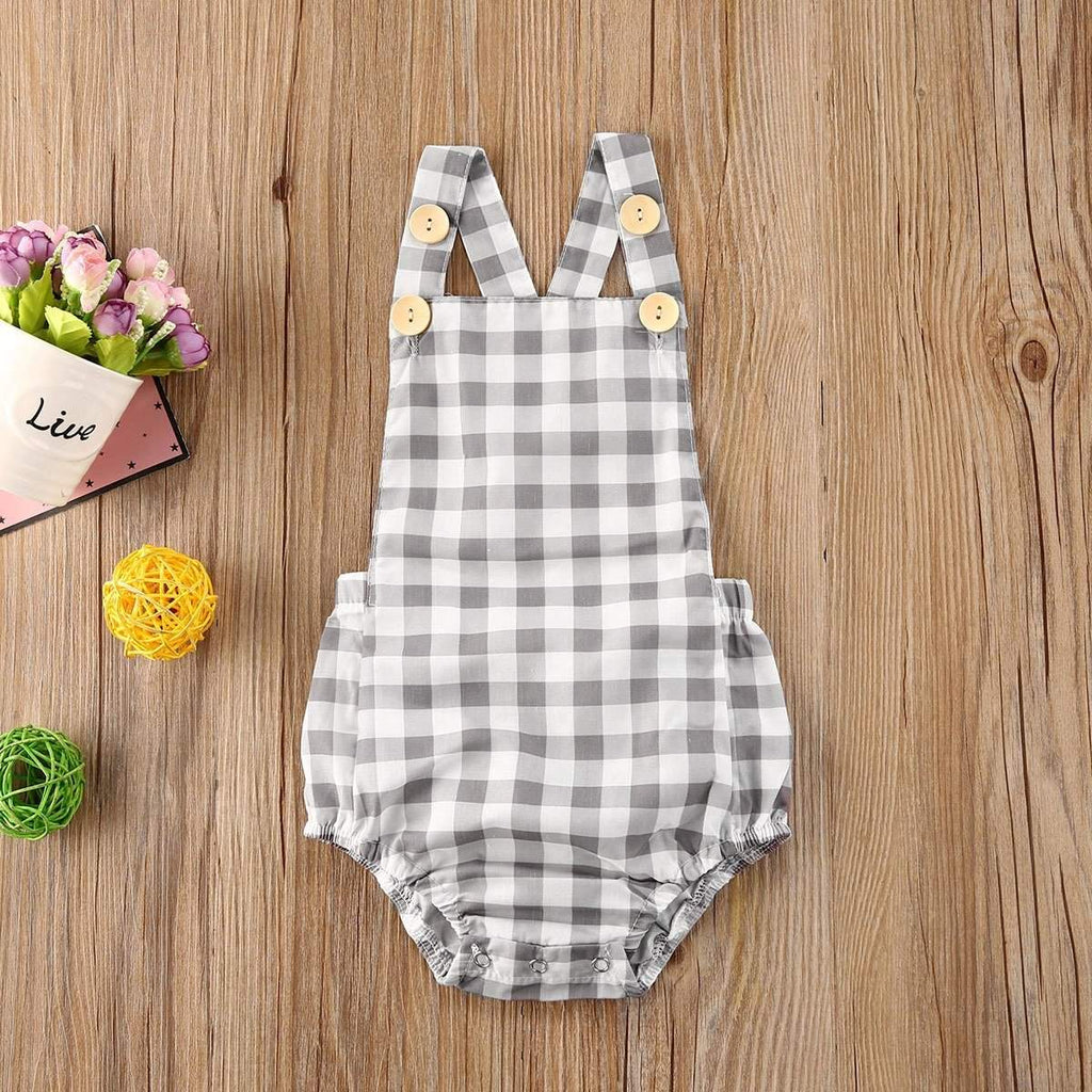 Macaquinho Jardineira Xadrez Bebê Menino | 0-24 Meses-Attena Baby Shop-