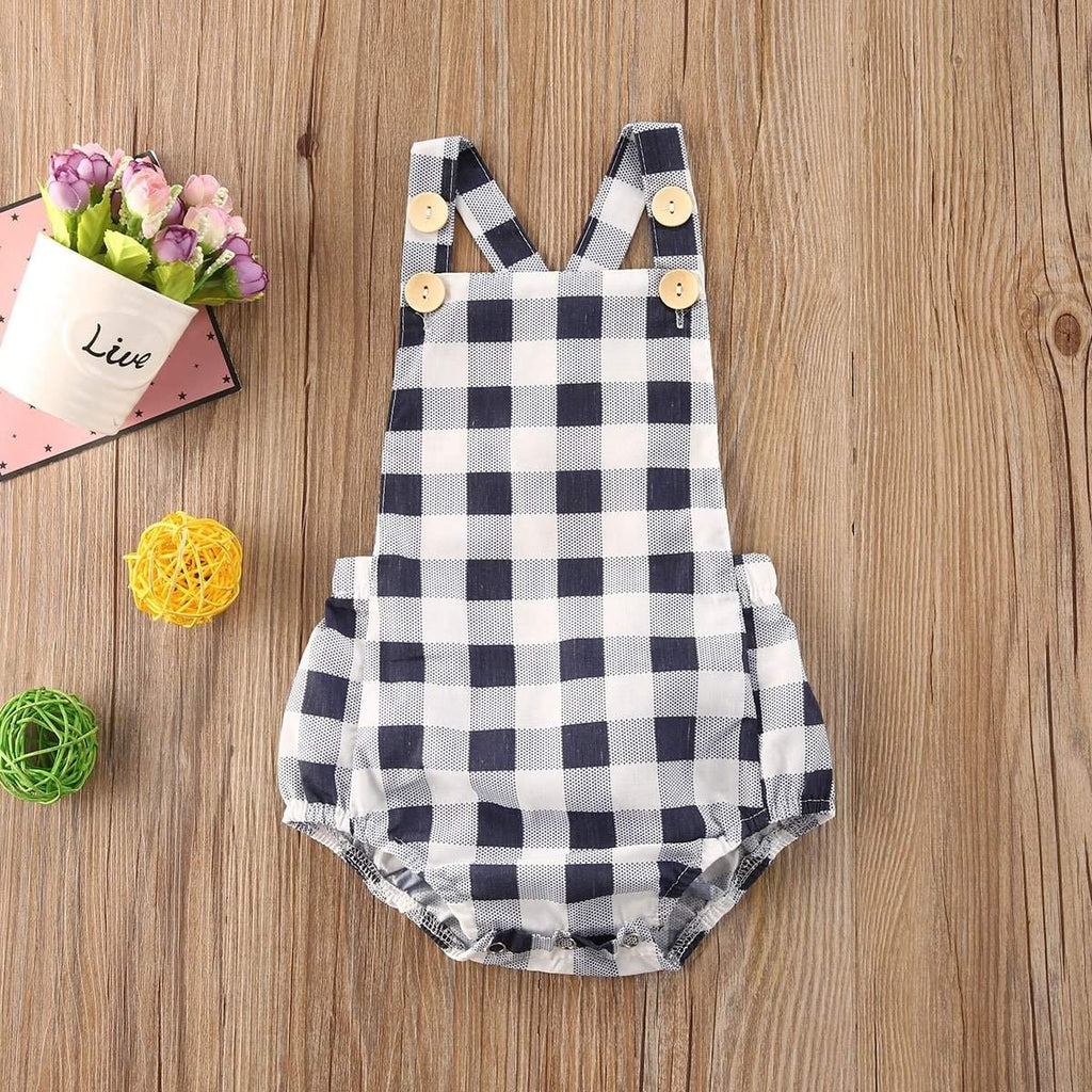 Macaquinho Jardineira Xadrez Bebê Menino | 0-24 Meses-Attena Baby Shop-