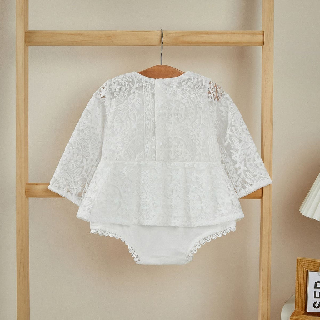 Body de Renda Manga Longa/Curta Bebê Menina, 0-3 Meses, 3-6 Meses, 6-9 Meses, 9-12 Meses, 12-18 Meses, 18-24 Meses, Manga Longa