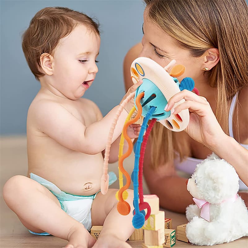 Brinquedo Bebê Montessori Puxa Corda
