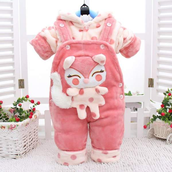 Conjunto de Pelúcia Raposinha Super Cute Bebê Menina | 3-18 Meses-bebê menina,bebê menina 0-3 meses,bebê menina 12-18 meses,bebê menina 18-24 meses,bebê menina 3-6 meses,bebê menina 6-9 meses,bebê menina 9-12 meses,casaco bebê menina,Casaco Inverno Pelúcia bebê,conjunto bebê menina,jardineira bebê menina,roupa bebe
