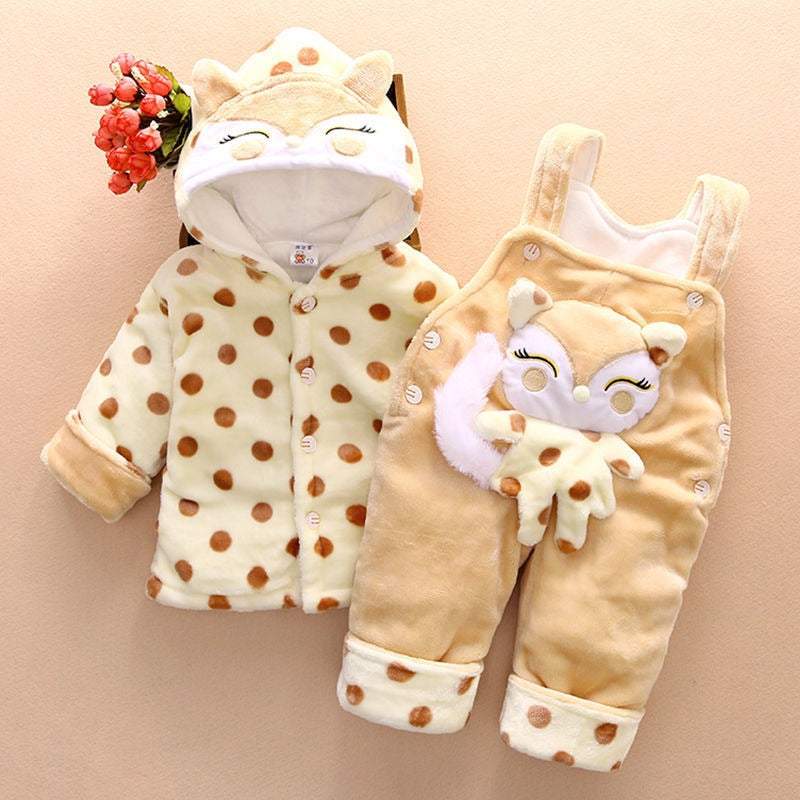 Conjunto de Pelúcia Raposinha Super Cute Bebê Menina | 3-18 Meses-bebê menina,bebê menina 0-3 meses,bebê menina 12-18 meses,bebê menina 18-24 meses,bebê menina 3-6 meses,bebê menina 6-9 meses,bebê menina 9-12 meses,casaco bebê menina,Casaco Inverno Pelúcia bebê,conjunto bebê menina,jardineira bebê menina,roupa bebe