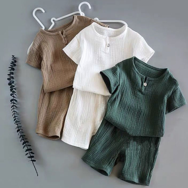Conjunto Infantil Menino Camisa Manga Curta + Bermuda Liso Algodão, 9 Meses, 12 Meses, 18 Meses, 24 Meses, 3 Anos, 4 Anos