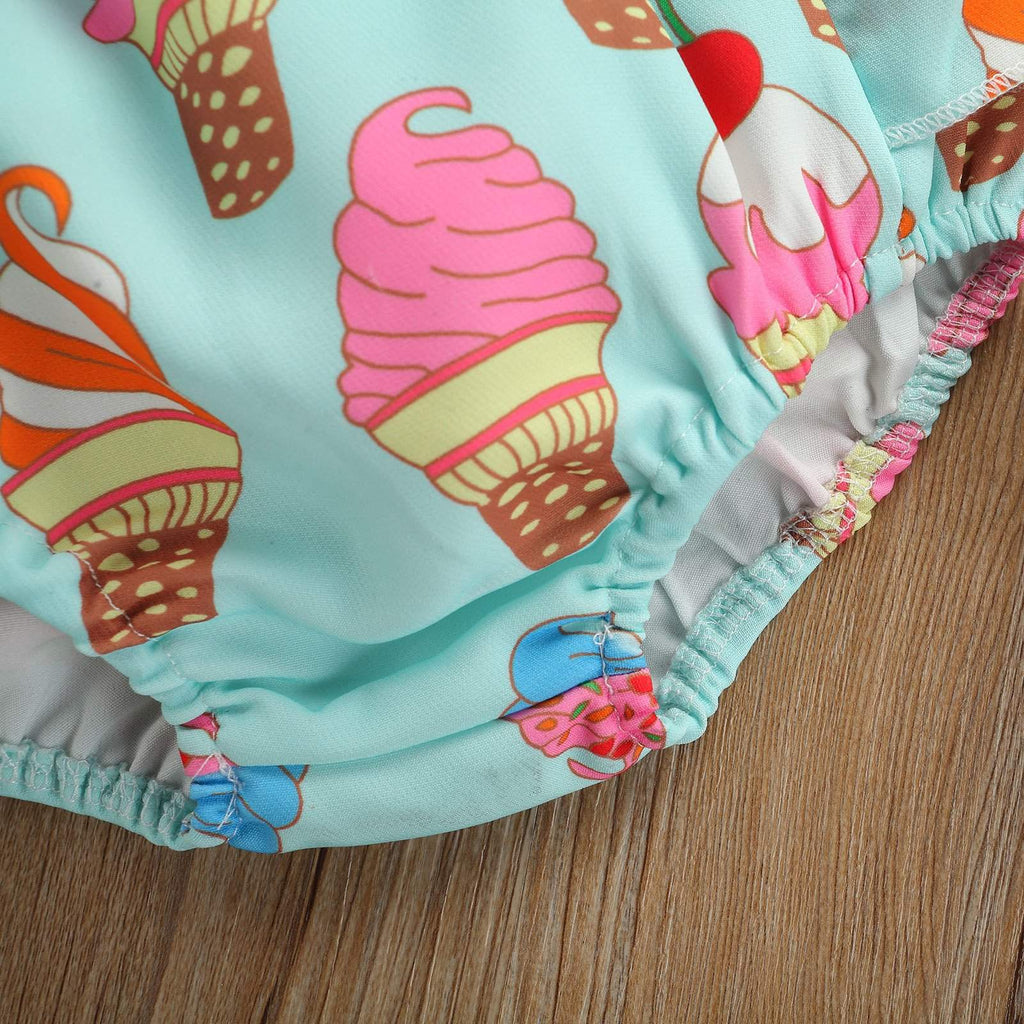 Conjunto Bebê Menina Verão Blusa de Manga Curta + Macaquinho + Laço | 0-18 Meses
