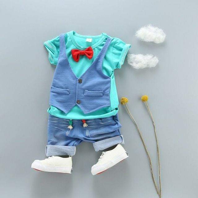 Conjunto Infantil Bebê Menino Colete c/Borboleta | 9 Meses - 3 Anos-conjunto bebê borboleta,conjunto de bebê menino de verão,conjunto de verão,conjunto de verão bebê,conjunto menino,conjunto menino borboleta,menino