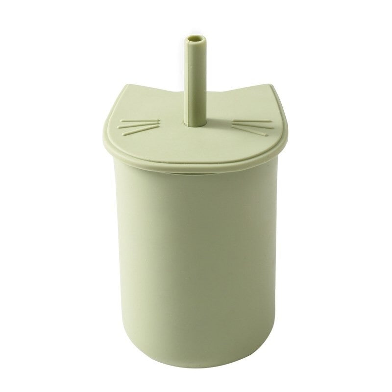 copo de silicone com canudo treinamento transição 150ml 3 6 9 12 18 24 meses fofo bebê menino menina criança infantil