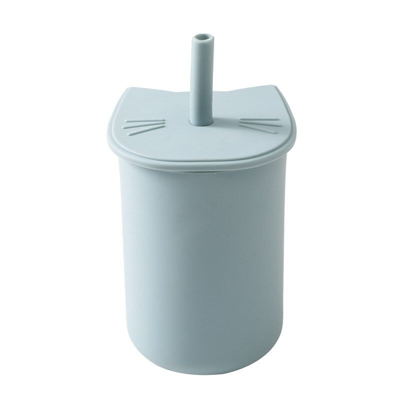 copo de silicone com canudo treinamento transição 150ml 3 6 9 12 18 24 meses fofo bebê menino menina criança infantil