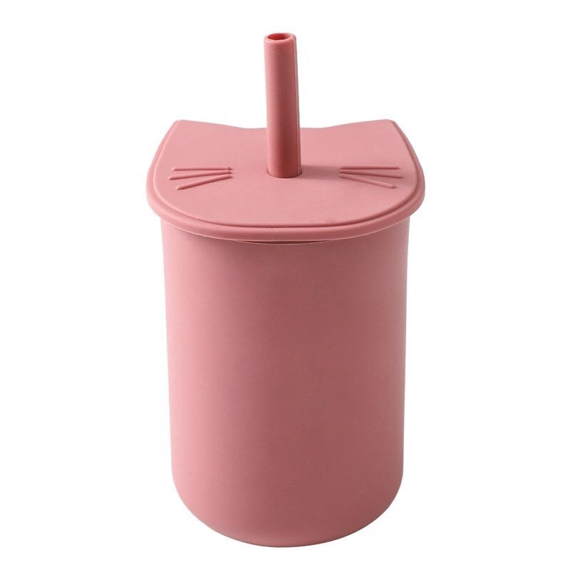 copo de silicone com canudo treinamento transição 150ml 3 6 9 12 18 24 meses fofo bebê menino menina criança infantil
