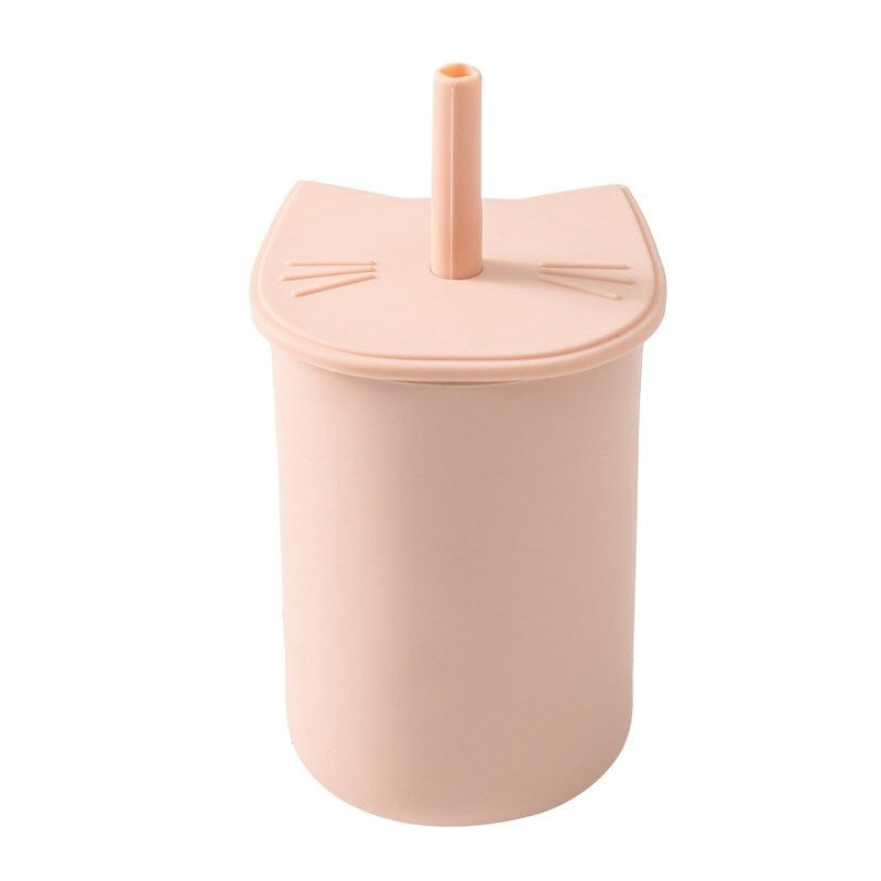 copo de silicone com canudo treinamento transição 150ml 3 6 9 12 18 24 meses fofo bebê menino menina criança infantil