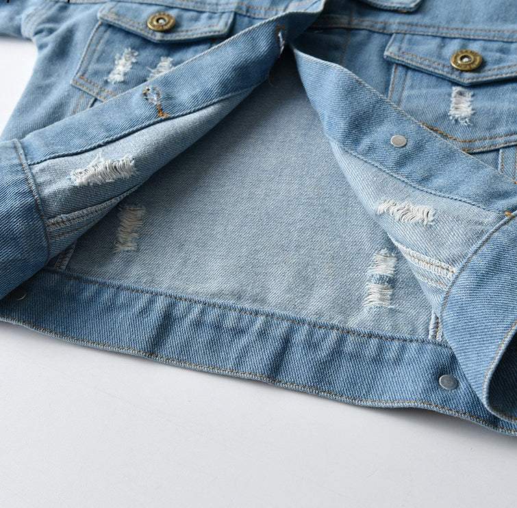 Jaqueta Jeans Destroyed Infantil Bebê Menina Menino | 3 Meses - 7 Anos-menina,menino