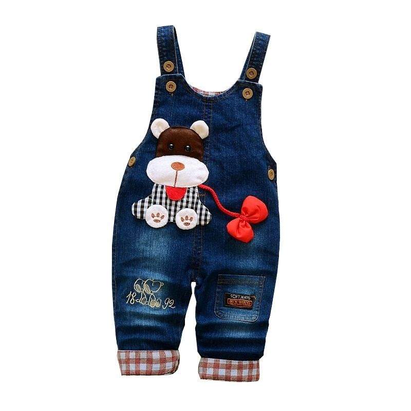 Macacão Jardineira Jeans c/ Detalhes Bebê Menina | 1-4 Anos-bebê menina,bebê menina 0-4 anos,jardineira bebê,jardineira bebê menina,jardineira jeans bebê menina,jeans bebê menina,macacão bebe menina,macacão bebê,Macacão Jeans Bebê menina