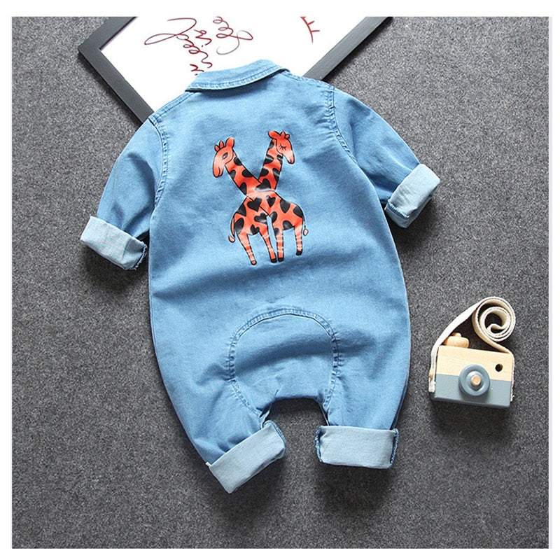 Macacão Jeans Bebê Menino Manga Longa |  6-24 M-azul,denim,jeans,macacão,macacão bebê,macacão manga longa,menino