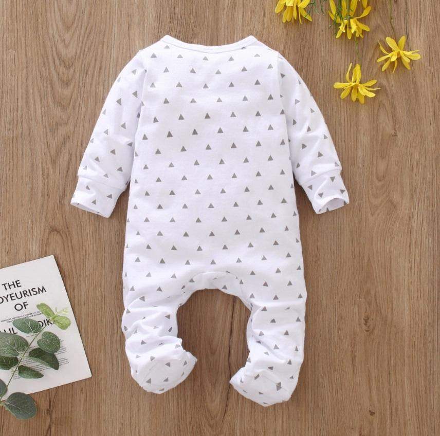 Macacão Mummy Daddy Algodão Branco | 0-18 Meses-Internacional-daddy,macacão algodão,macacão bebe,macacão branco,macacão com pé,macacão estampado,macacão infantil,macacão menina,macacão menino,mummy,roupa bebe,roupa menina,roupa menino,unisex