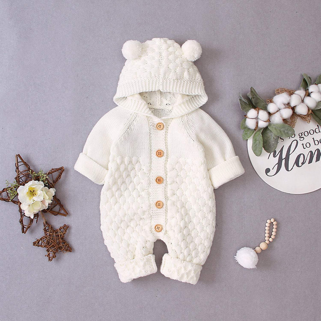 Macacão Tricô com Capuz Orelhinhas Bebê Menino Menina | 0-24 Meses-macacão de bebê de inverno,macacão de bebê tricot,macacão de bebê tricô,macacão de bebê tricô AZUL,macacão de bebê tricô branco,macacão de bebê tricô cinza,macacão de bebê tricô rosa,macacão de bebê tricô unisex,macacão tricotado de bebê,macacão tricô,menina,menino