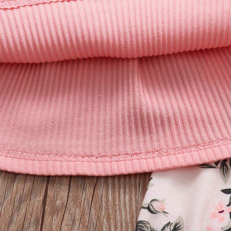 Conjunto Blusa Manga + Calça Floral +Laço Bebê Menina | 1-24 Meses-Internacional-bebe menina,conjunto,conjunto body calça,conjunto de inverno,menina