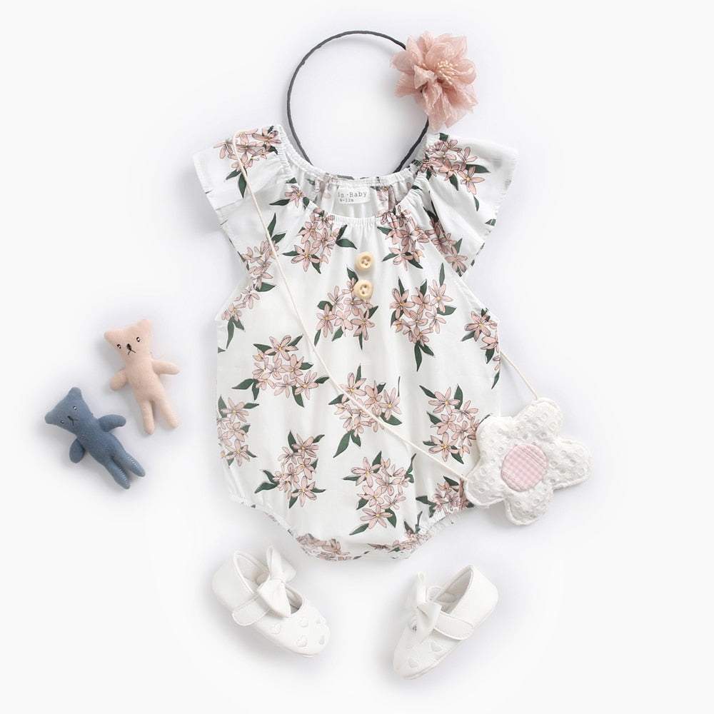 Macaquinho Estampado Verão para Bebê Menina - Algodão | 0-3 Anos-abacaxi,azul,branco,estampado,flores,gatinhos,macaquinho menina,menina,verão,xadrez