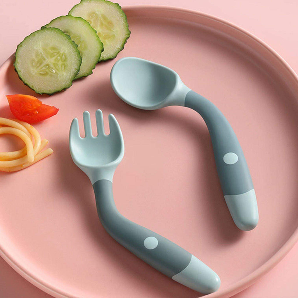 Garfo e Colher de Silicone p/Bebê Começar a Comer | 7-36 Meses-Internacional-colher,comer,garfo,papa,silicone