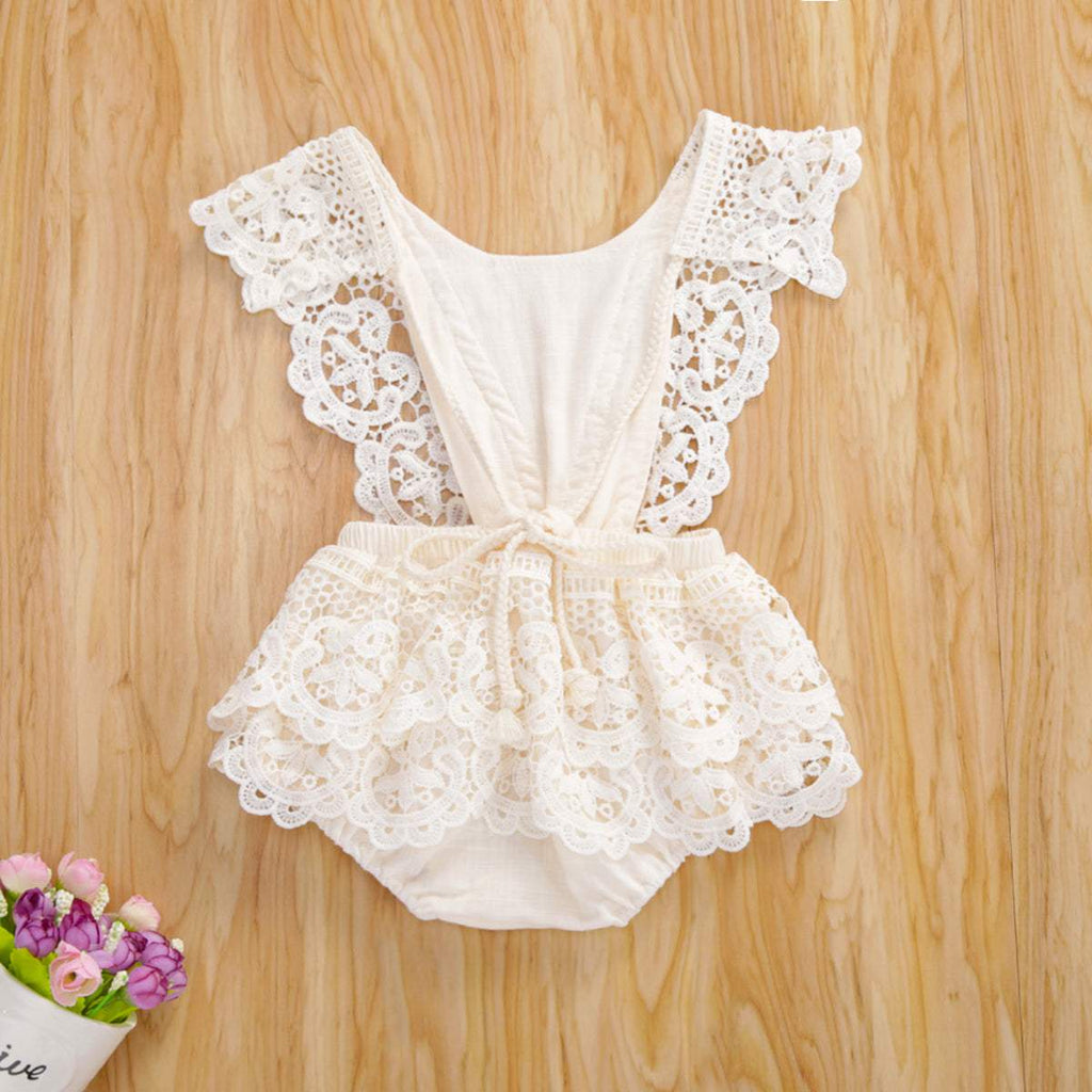 Macaquinho de Renda de Festa Bebê Menina | 6 - 18 Meses-bege,macaquinho menina,menina,renda,roupa de verão bebe menina,verão