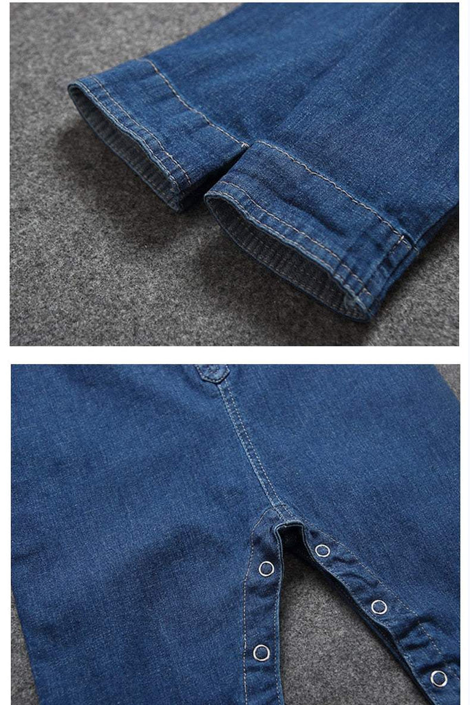 Macacão Jeans Bebê Menino Manga Longa |  6-24 M-azul,denim,jeans,macacão,macacão bebê,macacão manga longa,menino