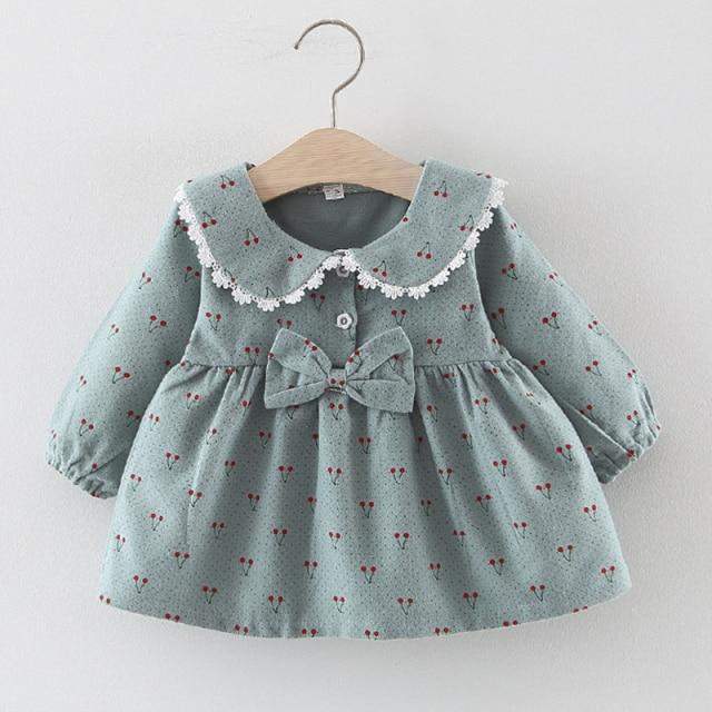 Vestido Floral de Bebê Menina Manga Longa Babados | 6 a 24 meses-Attena Baby Shop-ensaio,laço,menina,roupa menina,vestido