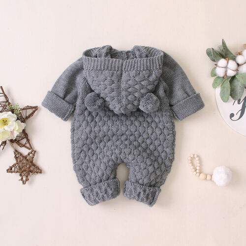 Macacão Tricô com Capuz Orelhinhas Bebê Menino Menina | 0-24 Meses-macacão de bebê de inverno,macacão de bebê tricot,macacão de bebê tricô,macacão de bebê tricô AZUL,macacão de bebê tricô branco,macacão de bebê tricô cinza,macacão de bebê tricô rosa,macacão de bebê tricô unisex,macacão tricotado de bebê,macacão tricô,menina,menino