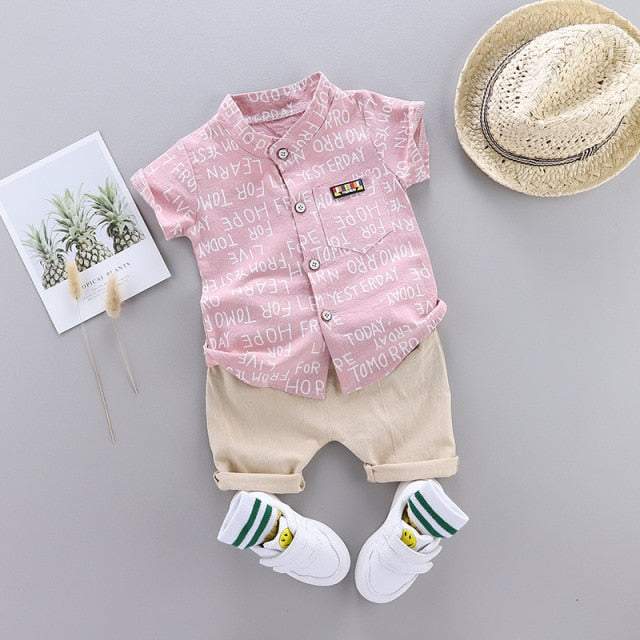 Conjunto de Verão Bebê Menino Camisa Manga Curta + Short | 9 Meses -4 Anos-conjunto,conjunto bebê menino,conjunto de verão menino,macacão,verão