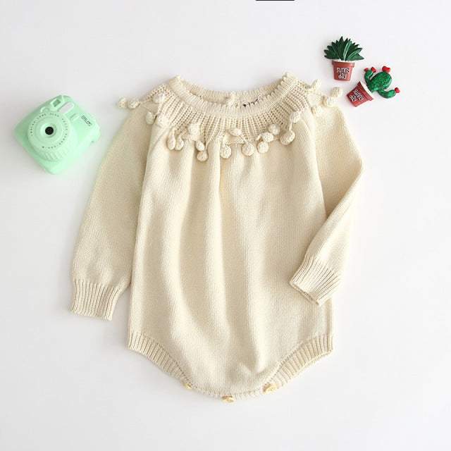 Suéter Body Tricot Bebê Menina-Body bebê tricotado,body tricot recém nascido,bory tricot para bebês menina,macaquinho bebê menina,romper para bebês menina,Roupinha para bebê