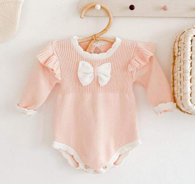 Suéter Body Tricot Bebê Menina-Body bebê tricotado,body tricot recém nascido,bory tricot para bebês menina,macaquinho bebê menina,romper para bebês menina,Roupinha para bebê