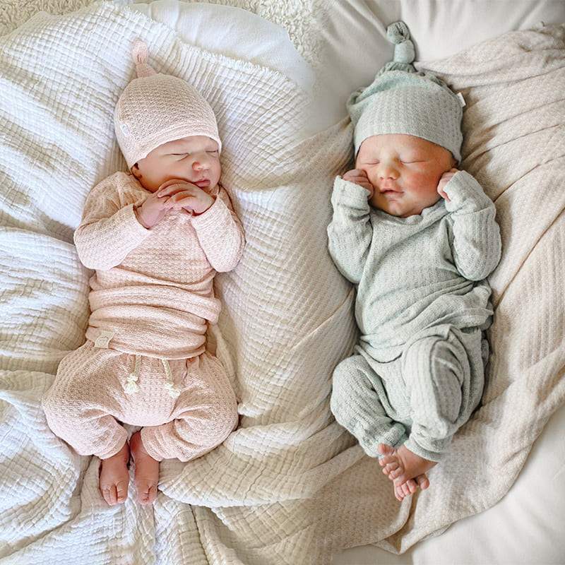 Saída de Maternidade Bebê Conjunto Calça+ Blusa Gorro