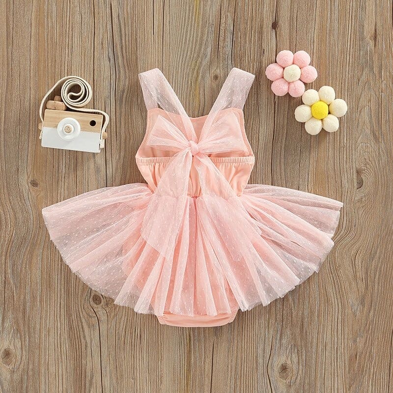 vestido de festa rosa ballet bebê menina 0 3 6 9 12 18 24 meses babado amarração transparente fofo chique passeio evento batizado casamento aniversário laço lacinho verão fresco fresquinho leve roupa criança infantil