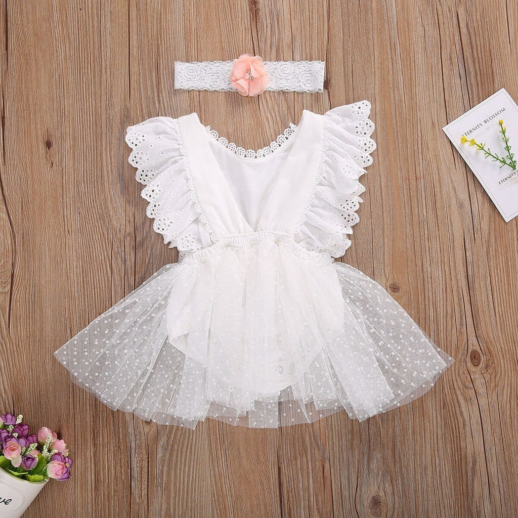 Vestido de Renda Branco Saia Transparente Tule + Laço Bebê Menina 0 3 6 9 12 18 24 meses babado botão abotoadura transparente fofo chique festa passeio evento batizado casamento aniversário ano novo natal bordado laço lacinho verão fresco fresquinho leve roupa criança infantil rosa