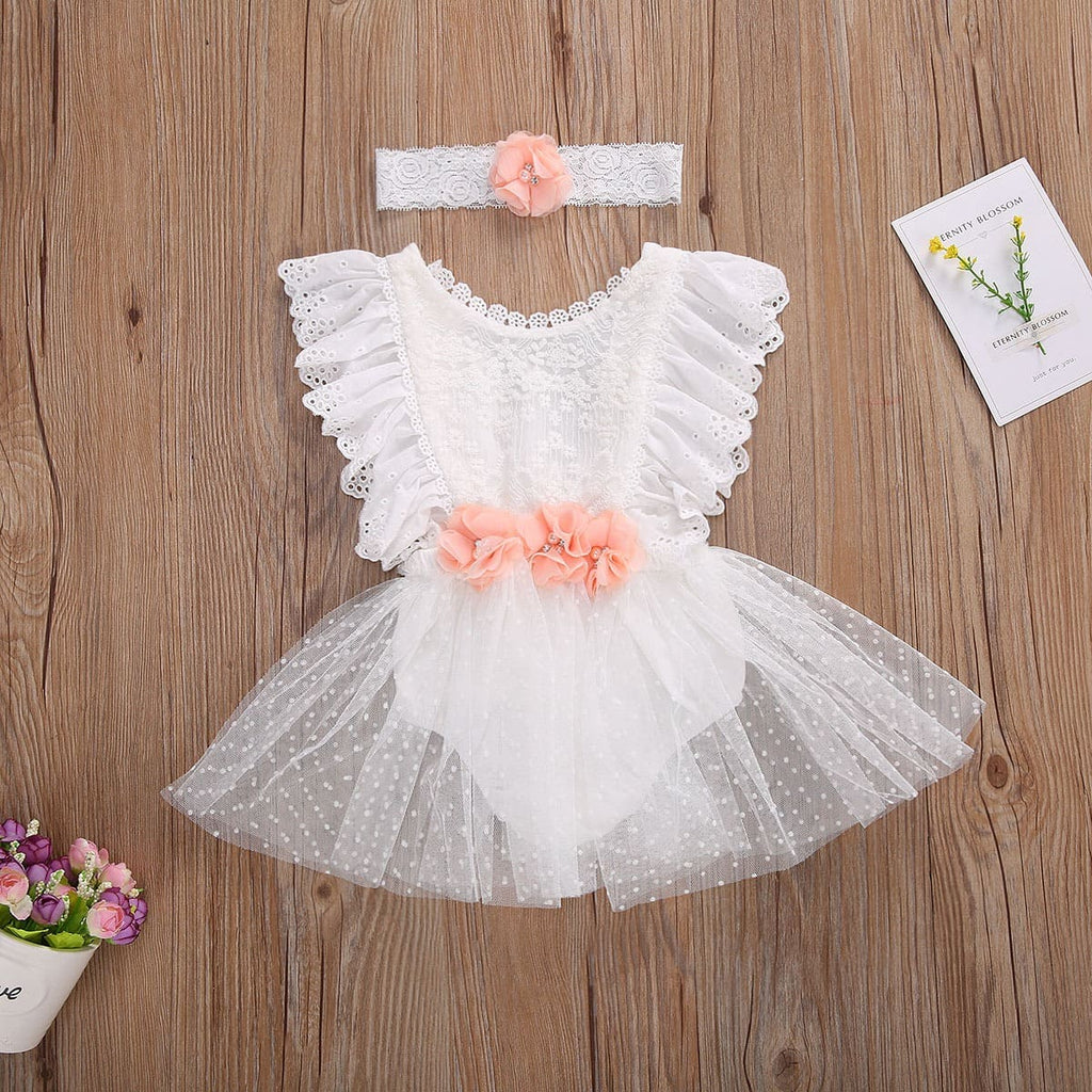 Vestido de Renda Branco Saia Transparente Tule + Laço Bebê Menina 0 3 6 9 12 18 24 meses babado botão abotoadura transparente fofo chique festa passeio evento batizado casamento aniversário ano novo natal bordado laço lacinho verão fresco fresquinho leve roupa criança infantil rosa