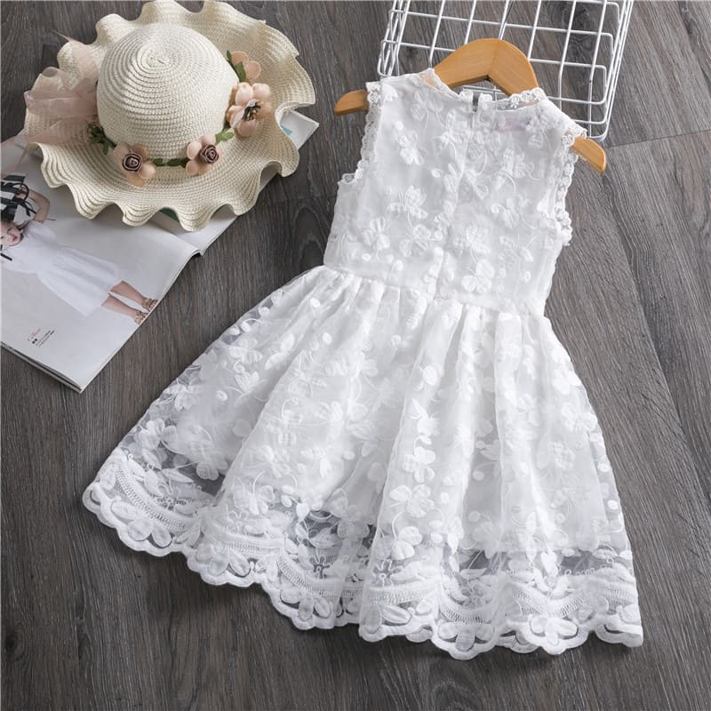 vestido de renda regata batizado menina 2 3 4 5 6 7 8 anos floral babado transparente fofo chique verão festa ano novo natal bordado branco