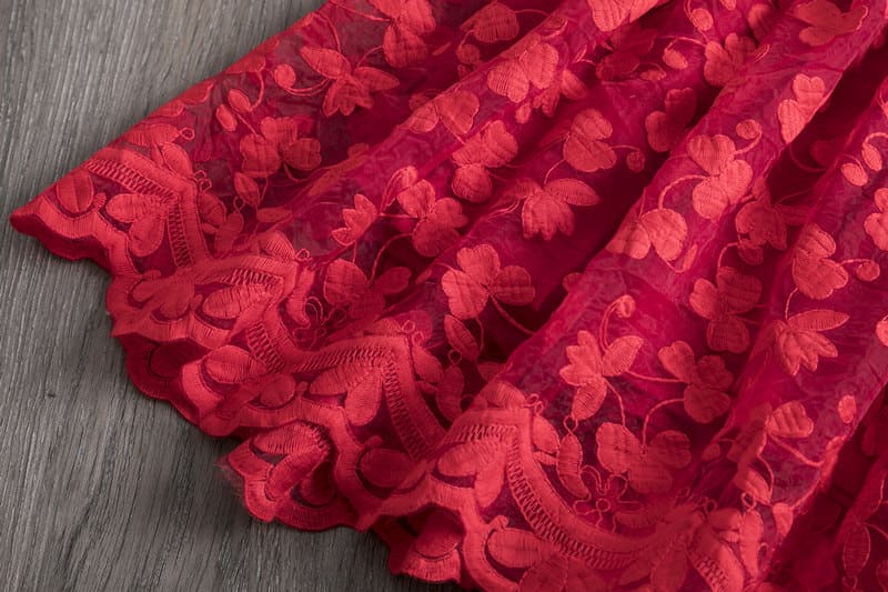 vestido de renda regata batizado menina 2 3 4 5 6 7 8 anos floral babado transparente fofo chique verão festa ano novo natal bordado vermelho