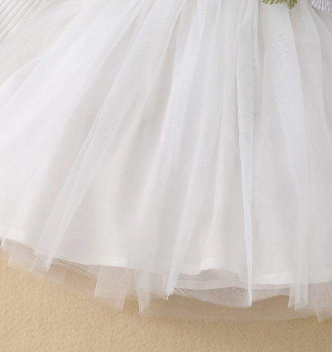 Vestido de Festa Bordado Manga Longa Bebê Menina